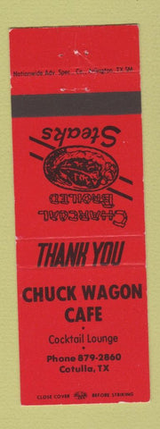 Matchbook Cover - Chuck Wagon Cafe Cotulla TX RED