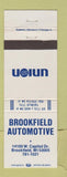 Matchbook Cover - Union 76 oil gas Brookfield Automotive Brookfield WI