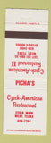 Matchbook Cover - Czech American Restaurant West TX