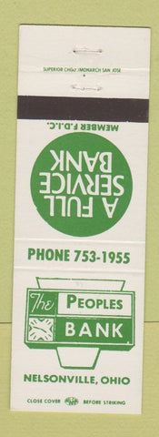 Matchbook Cover - Peoples Bank Nelsonville OH