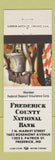 Matchbook Cover - Frederick County National Bank MD