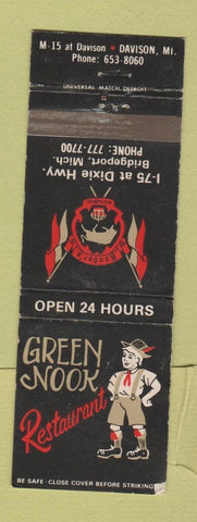 Matchbook Cover - Green Nook Restaurant Render's Bridgeport Davison MI WEAR