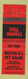 Matchbook Cover - Mister B's Pet Salon Garden City MI