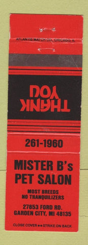Matchbook Cover - Mister B's Pet Salon Garden City MI