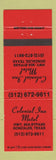 Matchbook Cover - Colonial Inn Motel Gonzales TX