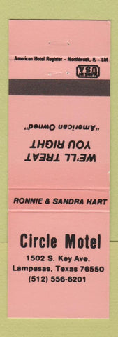 Matchbook Cover - Circle Motel Lampassas TX