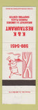 Matchbook Cover - K&K Restaurant