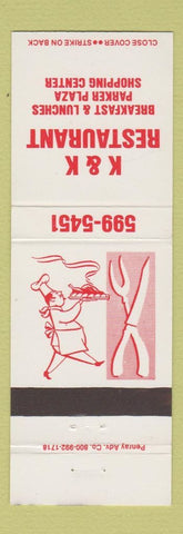 Matchbook Cover - K&K Restaurant