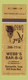 Matchbook Cover - Webb's BBQ Duncanville TX
