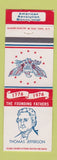 Matchbook Cover - Diamond Presidents Founding Fathers Thomas Jefferson 1976 WEAR