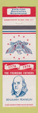 Matchbook Cover - Diamond Founding Fathers Benjamin Franklin 1976