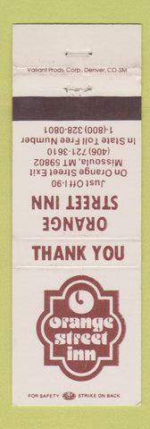 Matchbook Cover - Orange Street Inn Missoula MT