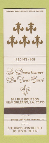 Matchbook Cover - Le Downtowner Du Vieux Carre New Orleans LA