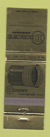 Matchbook Cover - Dickey Company Plain End Pipe WEAR