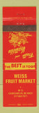 Matchbook Cover - Weiss Fruit Market Kawkawlin MI WORN