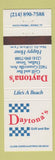 Matchbook Cover - Daytona's Grill Bar Dallas TX