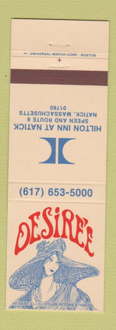 Matchbook Cover - Desire's Hilton Inn Natick MA