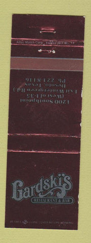 Matchbook Cover - Gardski's Restaurant Desoto TX WEAR