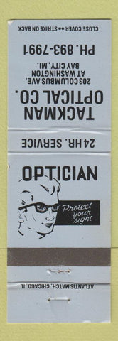 Matchbook Cover - Tackman Optical Bay City MI
