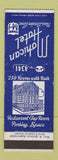 Matchbook Cover - Mohican Hotel New London CT