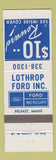Matchbook Cover - Lothrop Ford Mercury Belfast ME