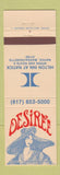 Matchbook Cover - Desire's Hilton Inn Natick MA