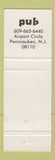 Matchbook Cover - The Pub Pennsauken NJ