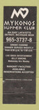 Matchbook Cover - Old Parthenon Restaurant Greek Detroit MI