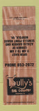 Matchbook Cover - Bully's Big Country Norfolk VA