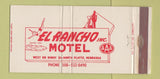 Matchbook Cover - El Rancho Motel North Platte NE WEAR 30 Strike
