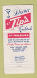 Matchbook Cover - Tip's Restaurant Los Angeles CA 30 Strike