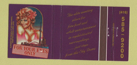 Matchbook Cover - For Your Eyes Only girlie Toronto ON 30 Strike