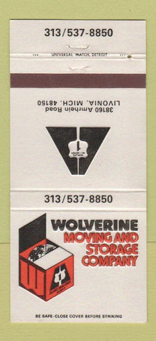 Matchbook Cover - Wolverine Moving Storage Livonia MI Trucking 30 Strike