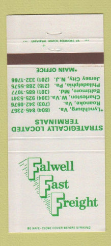 Matchbook Cover - Falwell Fast Freight Trucking Lynchburg VA 30 Strike