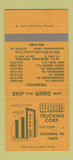 Matchbook Cover - Ward Trucking Corp Altoona PA 30 Strike