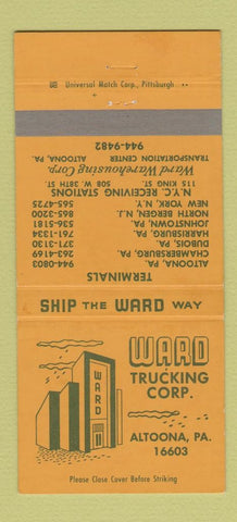 Matchbook Cover - Ward Trucking Corp Altoona PA 30 Strike