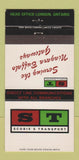Matchbook Cover - Scobie's Transport Trucking London ON 30 Strike