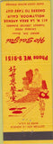 Matchbook Cover - Ho Sai Gai Chinese Food Hollywood CA