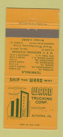 Matchbook Cover - Ward Trucking Corp Altoona PA 30 Strike