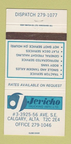 Matchbook Cover - Jericho Trucking Calgary AB 30 Strike