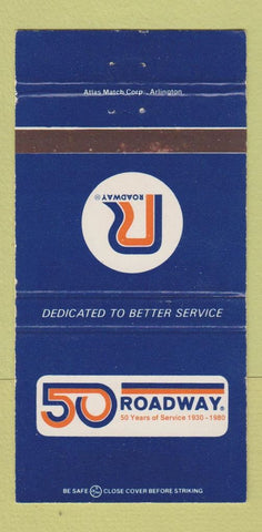 Matchbook Cover - Roadway Trucking 50th 1980 30 Strike