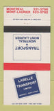 Matchbook Cover - Labelle Transport Trucking Montreal Mont Laurier QC 30 Strike