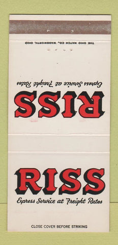 Matchbook Cover - Riss Trucking Freight 30 Strike