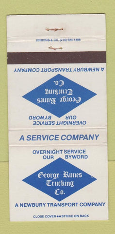Matchbook Cover - George Rimes Trucking Newbury Chardon OH WEAR 30 Strike