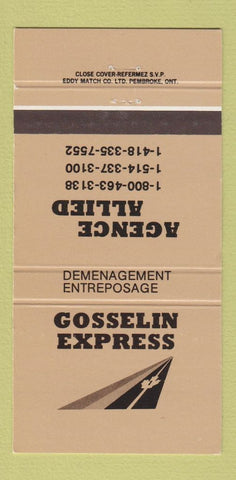 Matchbook Cover - Gosselin Express Trucking 30 Strike