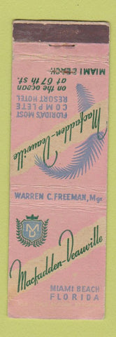 Matchbook Cover - Macfadden Deauville Hotel Miami Beach FL WEAR