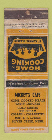 Matchbook Cover - Mickey's Cafe Silver Creek NE WORN