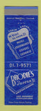 Matchbook Cover - Brodie's Tavern Cleveland OH WEAR