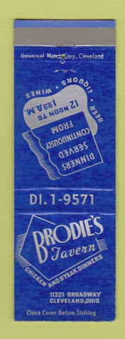 Matchbook Cover - Brodie's Tavern Cleveland OH WEAR