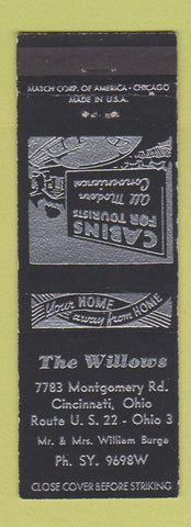 Matchbook Cover - The Willos Cabins Cincinnati OH